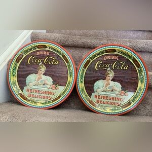2 VINTAGE COCA COLA COMMEMORATIVE TRAYS. 75th ANNIVERSARY